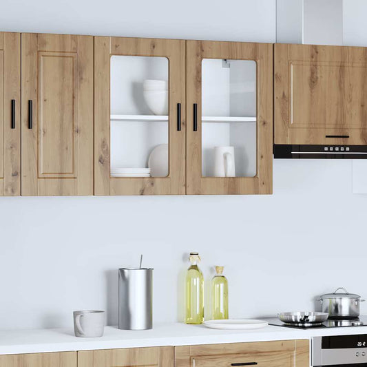 Kitchen Wall Cabinet with Glass Door "Porto" Artisan Oak
