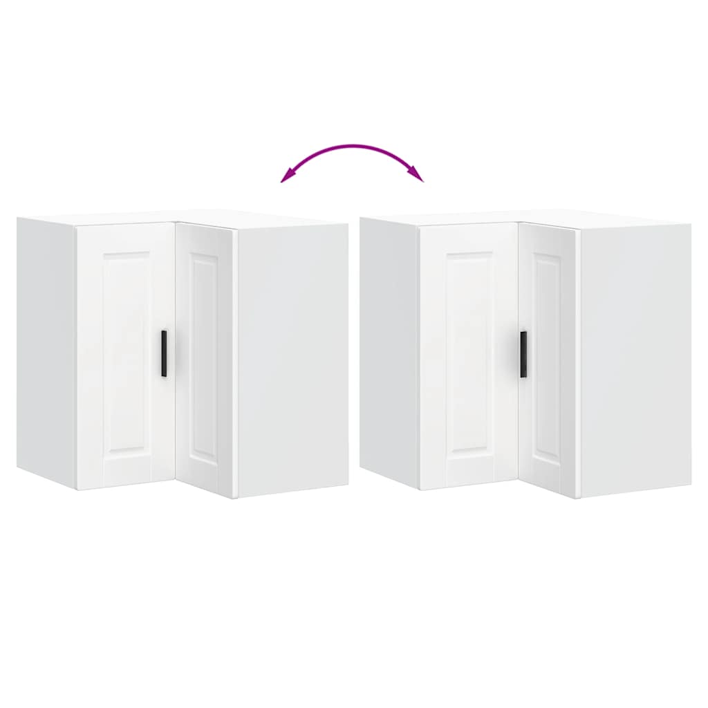 Kitchen Wall Corner Cabinet "Porto" White Engineered Wood
