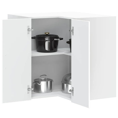 Kitchen Wall Corner Cabinet "Porto" White Engineered Wood