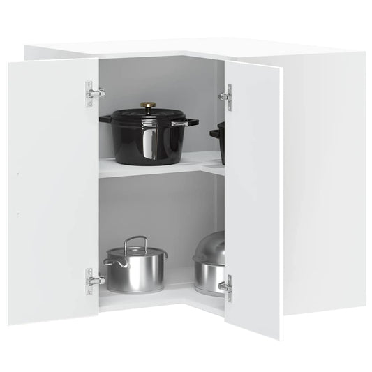 Kitchen Wall Corner Cabinet "Porto" White Engineered Wood