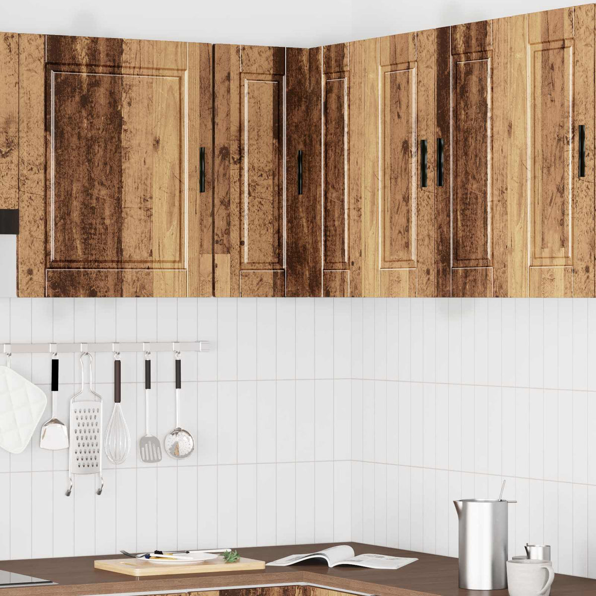 Kitchen Wall Corner Cabinet "Porto" Old Wood Engineered Wood