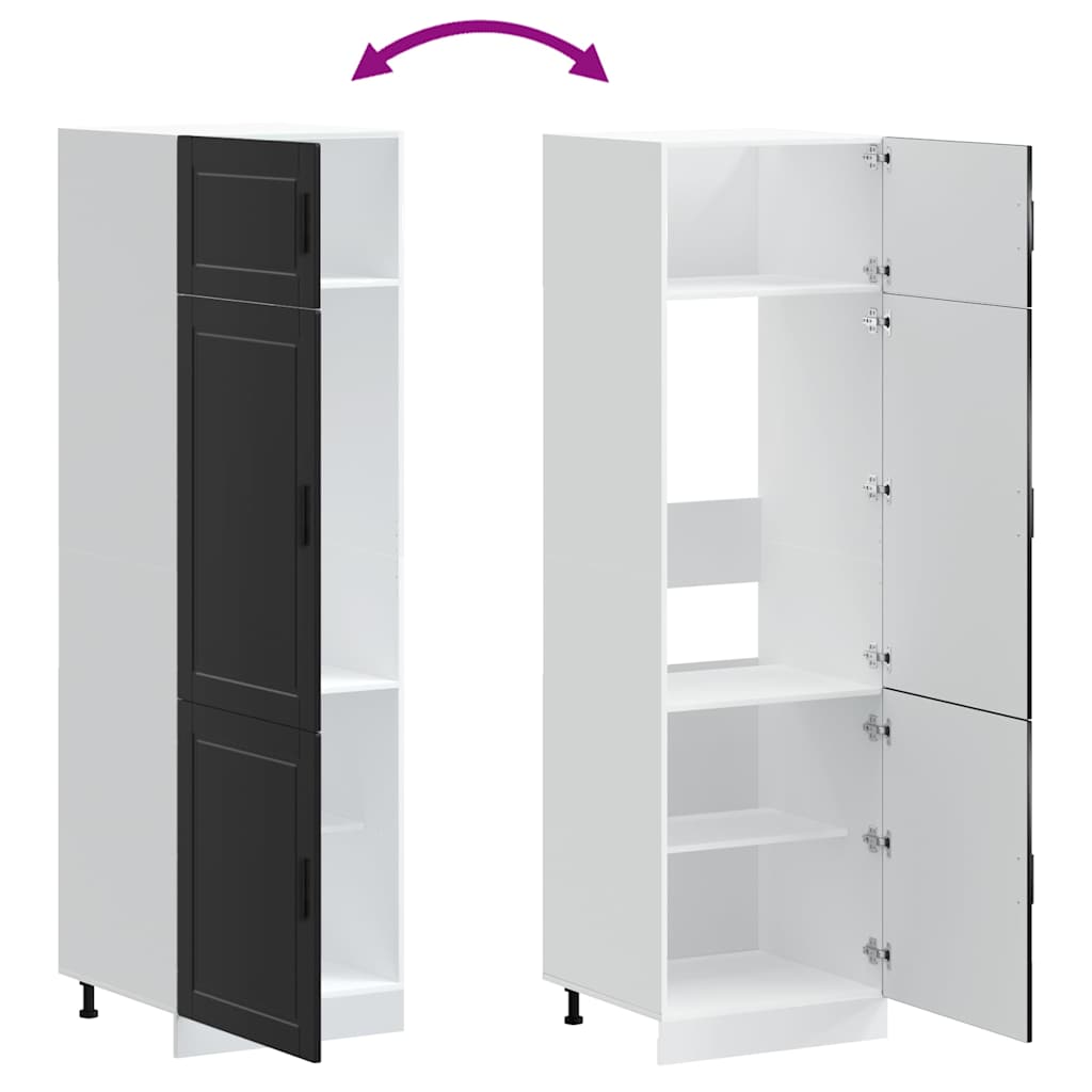 Kitchen Cupboard "Porto" Black Engineered Wood