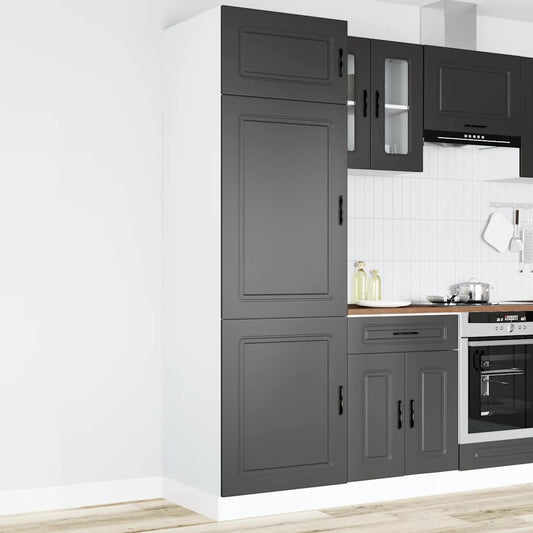 Kitchen Cupboard "Porto" Black Engineered Wood