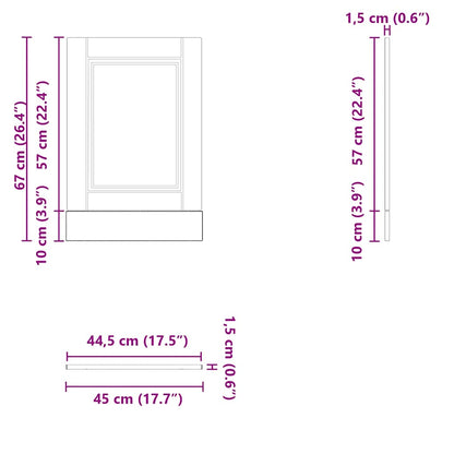 Dishwasher Panel Porto High Gloss White 45x1,5x57 cm Engineered Wood