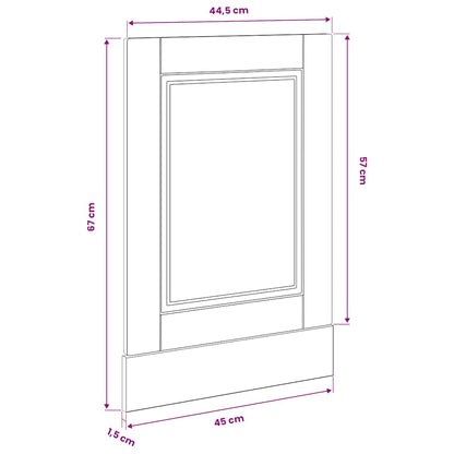 Dishwasher Panel Porto Grey Sonoma 45x1,5x57 cm Engineered Wood