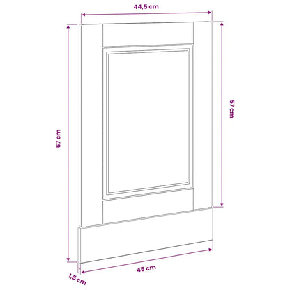 Dishwasher Panel Porto Brown Oak 45x1,5x57 cm Engineered Wood