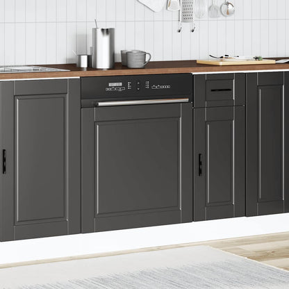 Dishwasher Panel Porto Black 60x1.5x57 cm Engineered Wood