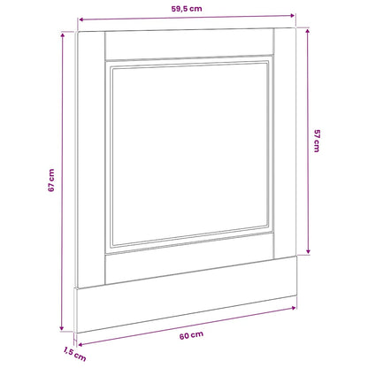Dishwasher Panel Porto Black 60x1.5x57 cm Engineered Wood