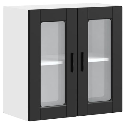 Kitchen Wall Cabinet with Glass Door "Porto" Black