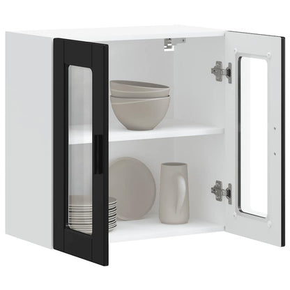 Kitchen Wall Cabinet with Glass Door "Porto" Black