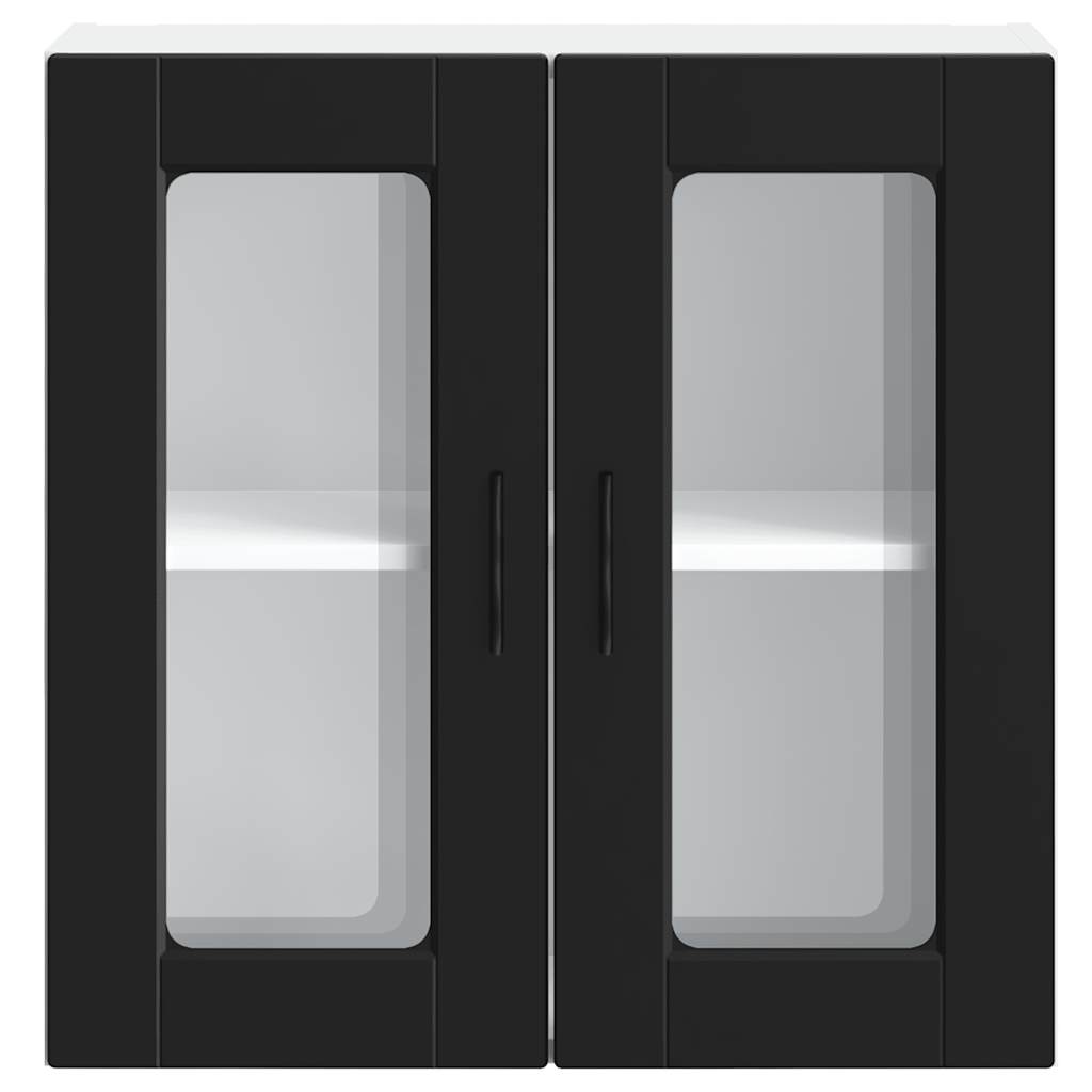 Kitchen Wall Cabinet with Glass Door "Porto" Black