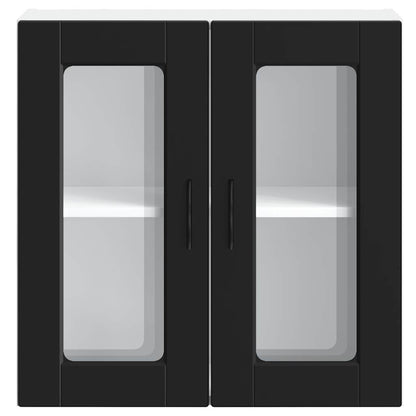 Kitchen Wall Cabinet with Glass Door "Porto" Black