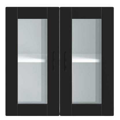 Kitchen Wall Cabinet with Glass Door Porto Black