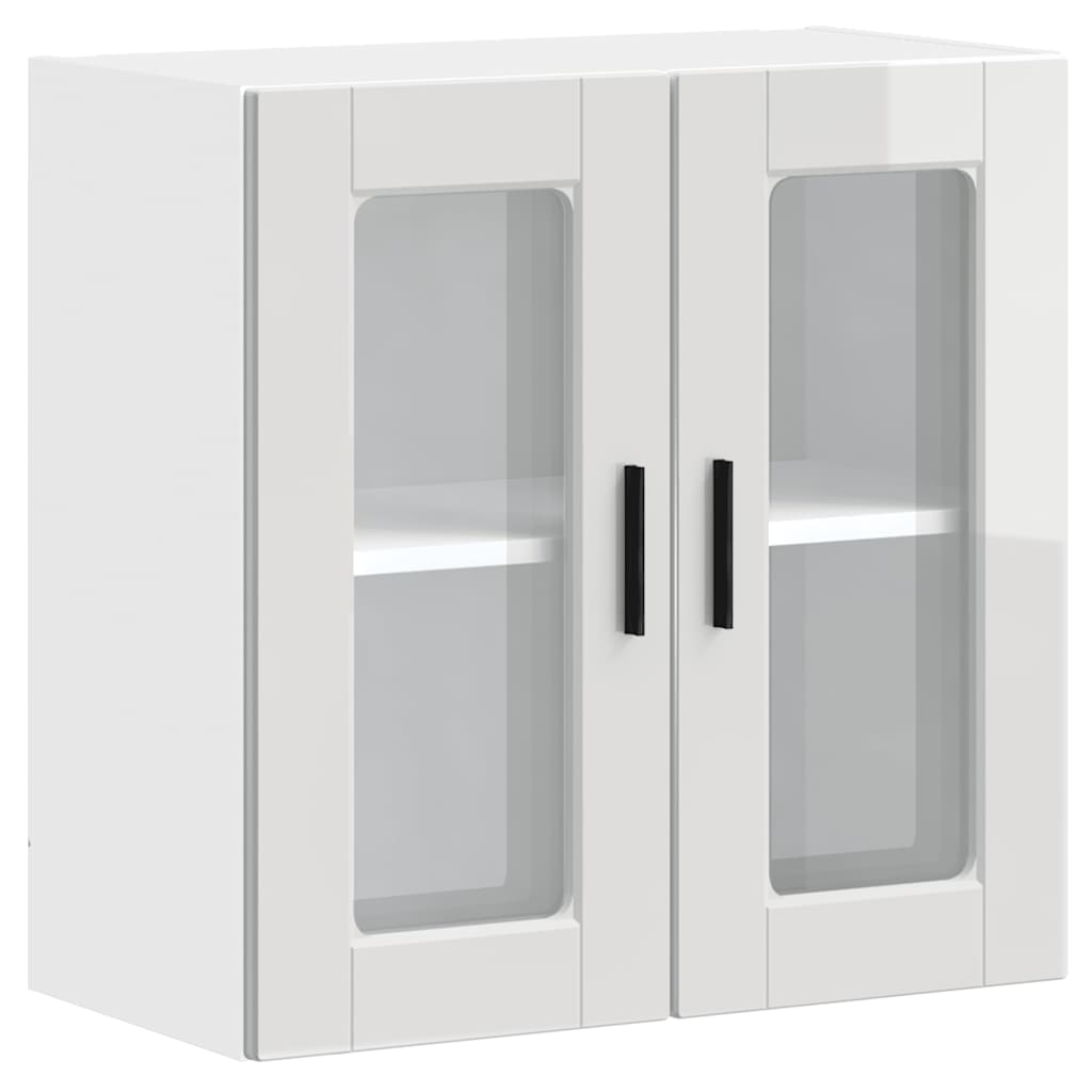 Kitchen Wall Cabinet with Glass Door Porto High Gloss White