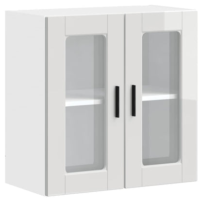 Kitchen Wall Cabinet with Glass Door Porto High Gloss White