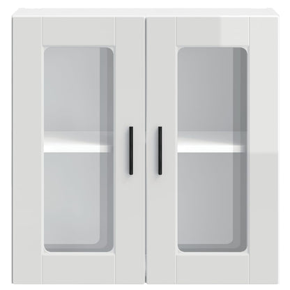 Kitchen Wall Cabinet with Glass Door "Porto" High Gloss White