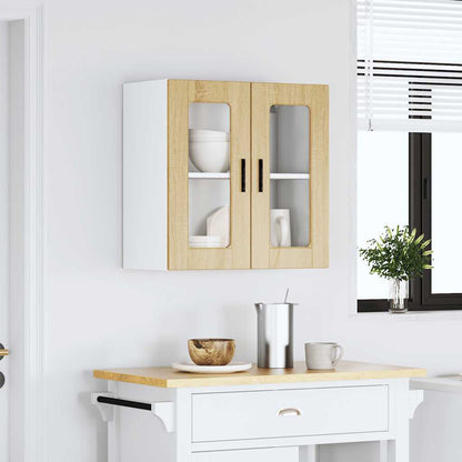 Kitchen Wall Cabinet with Glass Door Porto Sonoma Oak