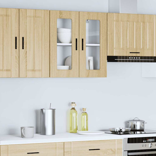 Kitchen Wall Cabinet with Glass Door "Porto" Sonoma Oak