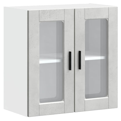 Kitchen Wall Cabinet with Glass Door "Porto" Concrete Grey