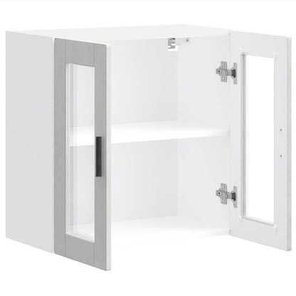 Kitchen Wall Cabinet with Glass Door "Porto" Concrete Grey