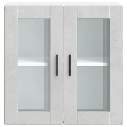 Kitchen Wall Cabinet with Glass Door "Porto" Concrete Grey