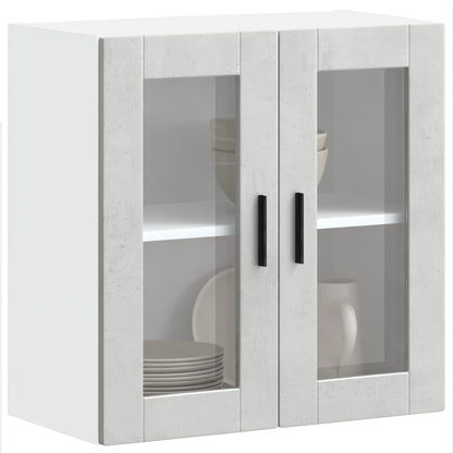 Kitchen Wall Cabinet with Glass Door "Porto" Concrete Grey