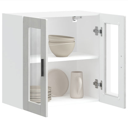 Kitchen Wall Cabinet with Glass Door "Porto" Concrete Grey