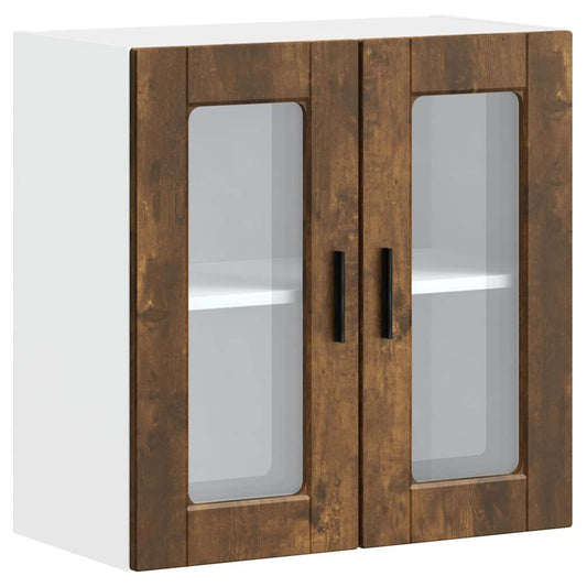 Kitchen Wall Cabinet with Glass Door "Porto" Smoked Oak