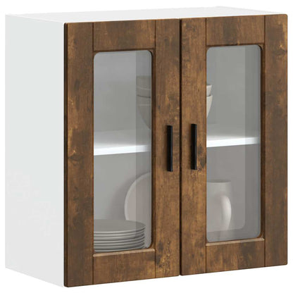 Kitchen Wall Cabinet with Glass Door "Porto" Smoked Oak