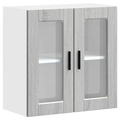 Kitchen Wall Cabinet with Glass Door "Porto" Grey Sonoma