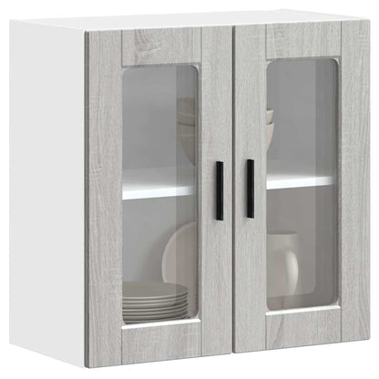 Kitchen Wall Cabinet with Glass Door "Porto" Grey Sonoma