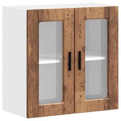 Kitchen Wall Cabinet with Glass Door "Porto" Old Wood
