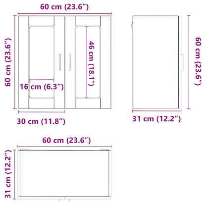 Kitchen Wall Cabinet with Glass Door "Porto" Old Wood