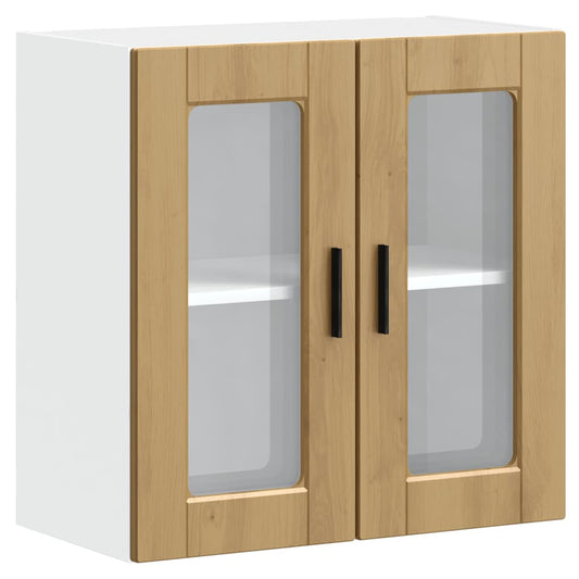 Kitchen Wall Cabinet with Glass Door "Porto" Artisan Oak