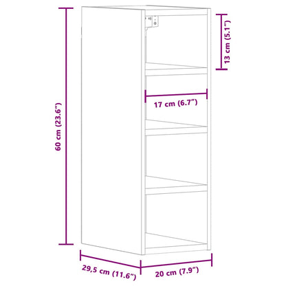 Hanging Cabinet Riga Concrete Grey 20x29.5x60 cm Engineered Wood