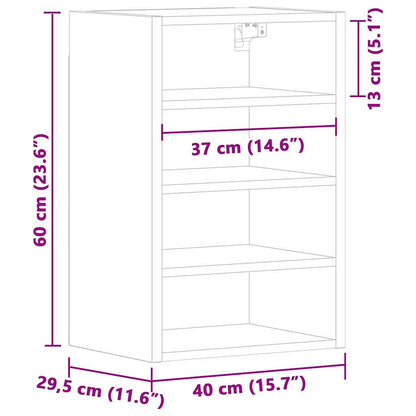 Hanging Cabinet Riga Black 40x29.5x60 cm Engineered Wood
