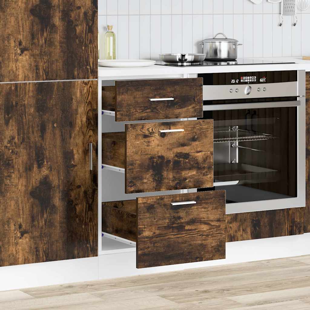 Bottom Cabinet "Lyon" Smoked Oak 40x46x81,5 cm Engineered Wood