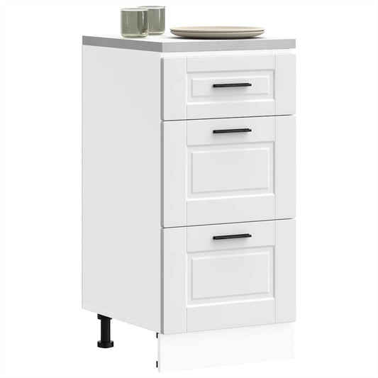 Kitchen Base Cabinet "Porto" White Engineered Wood