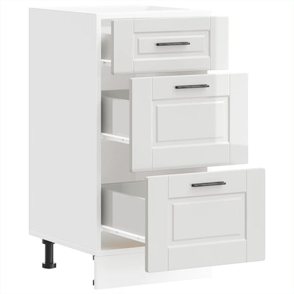Kitchen Base Cabinet "Porto" High Gloss White Engineered Wood