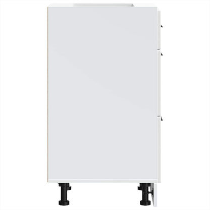 Kitchen Base Cabinet "Porto" High Gloss White Engineered Wood
