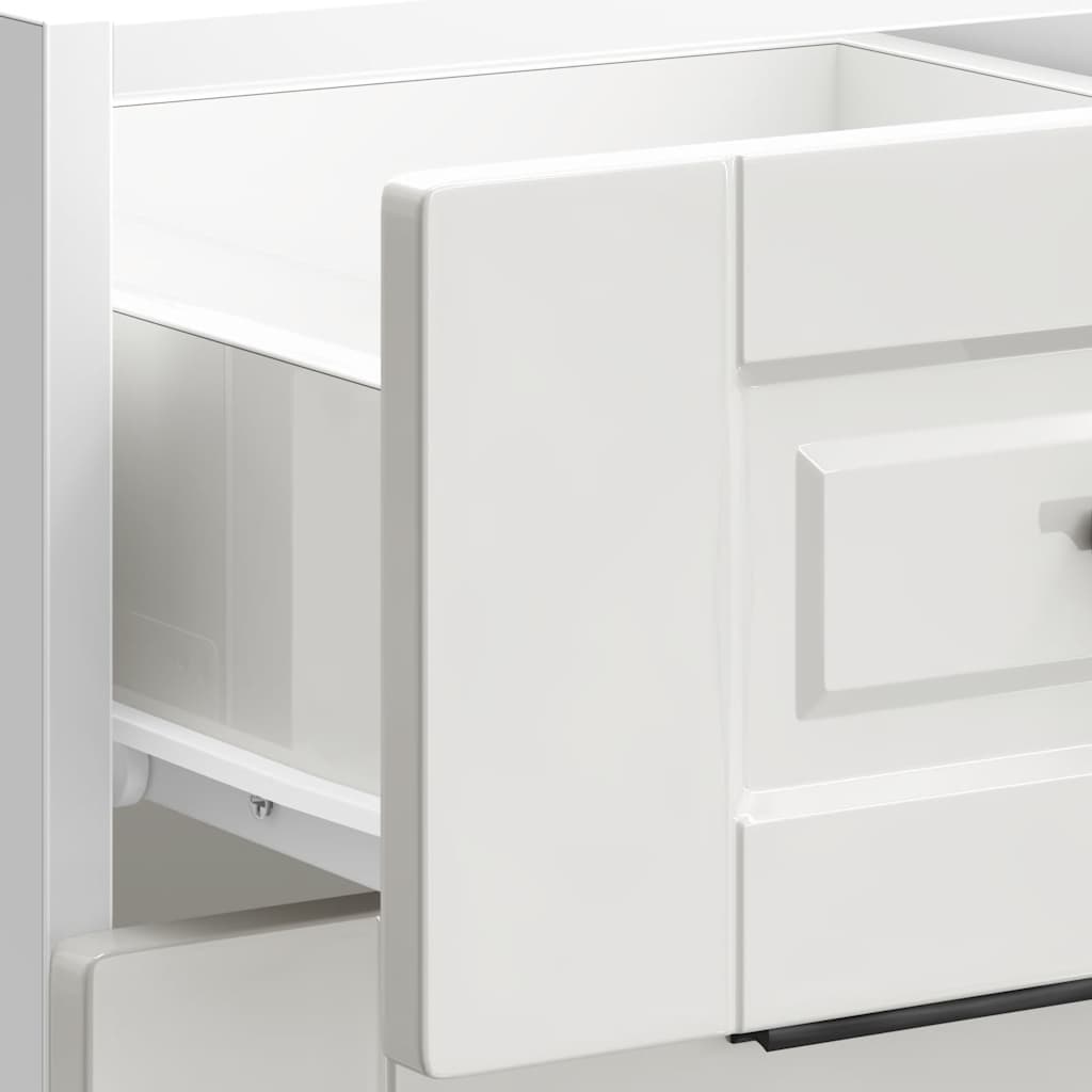 Kitchen Base Cabinet "Porto" High Gloss White Engineered Wood