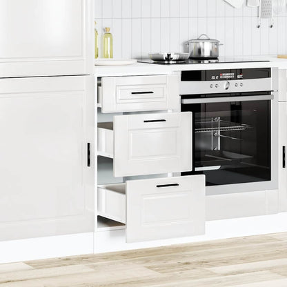 Kitchen Base Cabinet "Porto" High Gloss White Engineered Wood