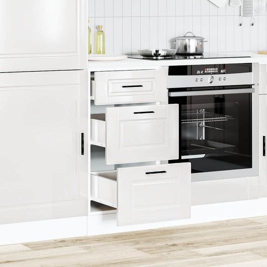 Kitchen Base Cabinet "Porto" High Gloss White Engineered Wood