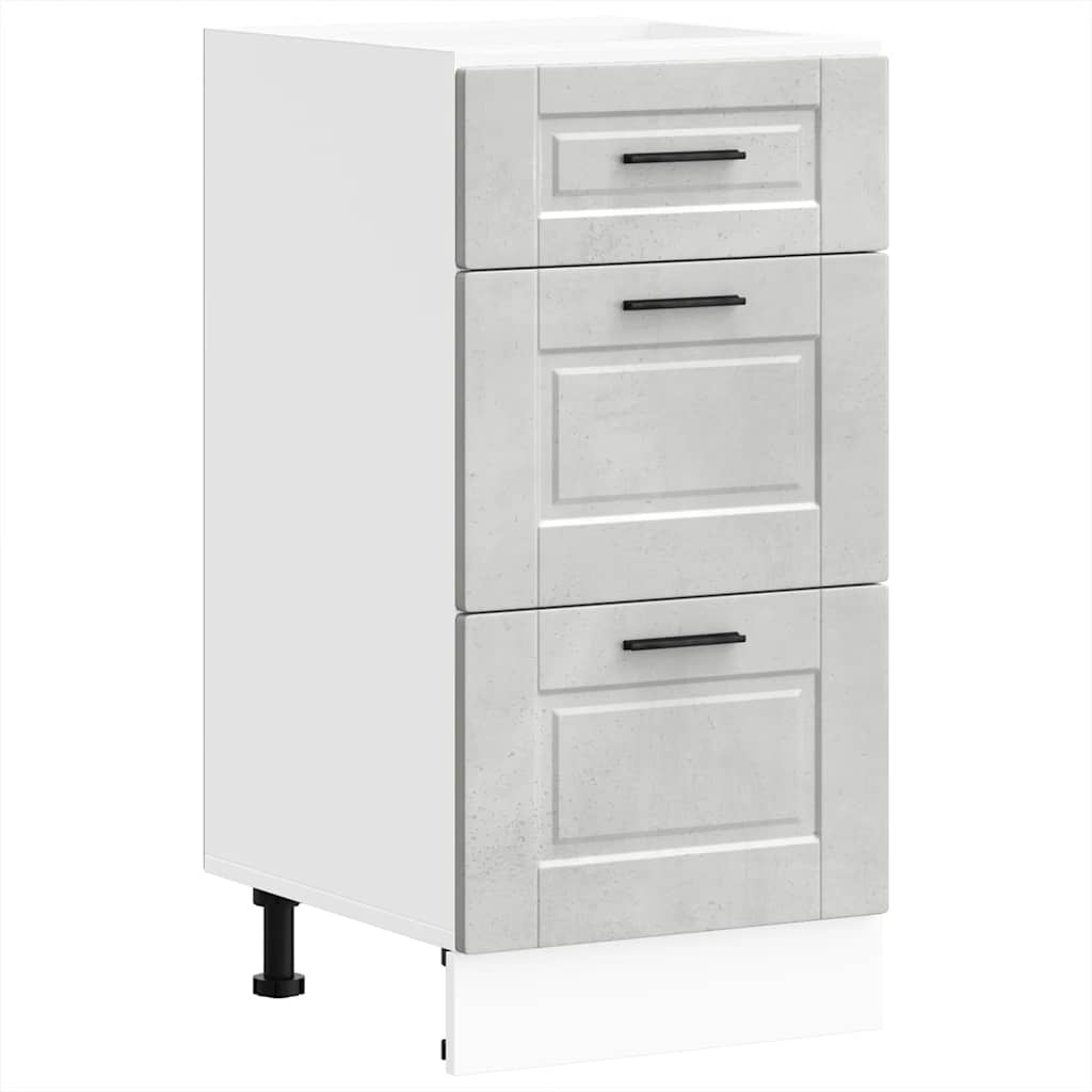Kitchen Base Cabinet Porto Concrete Grey Engineered Wood