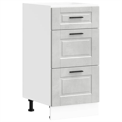 Kitchen Base Cabinet Porto Concrete Grey Engineered Wood