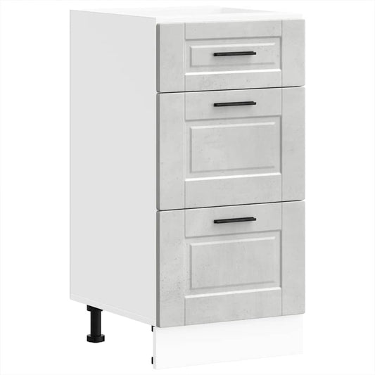 Kitchen Base Cabinet Porto Concrete Grey Engineered Wood