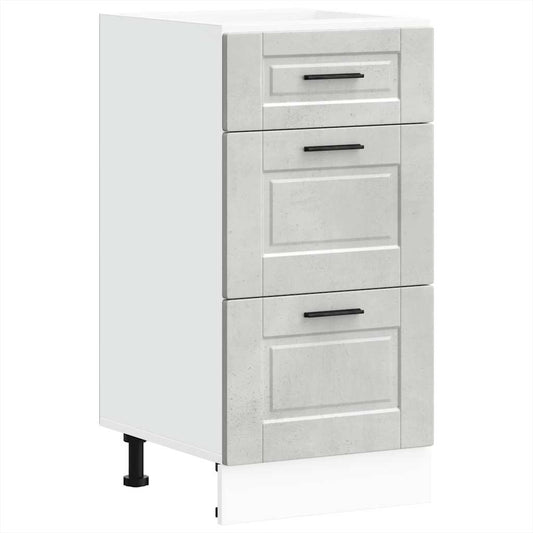 Kitchen Base Cabinet "Porto" Concrete Grey Engineered Wood