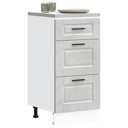 Kitchen Base Cabinet Porto Concrete Grey Engineered Wood