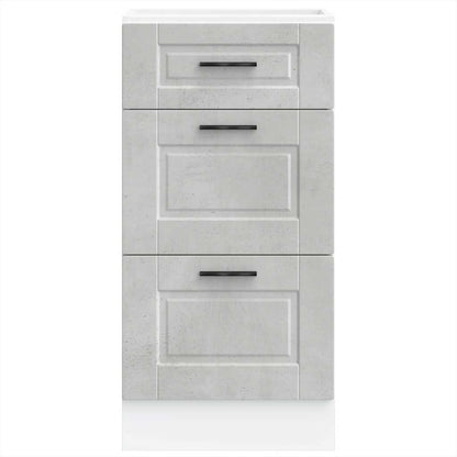Kitchen Base Cabinet "Porto" Concrete Grey Engineered Wood