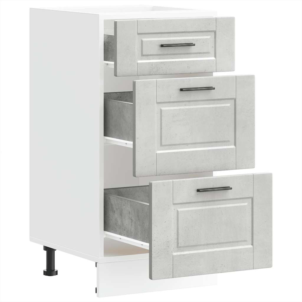 Kitchen Base Cabinet Porto Concrete Grey Engineered Wood